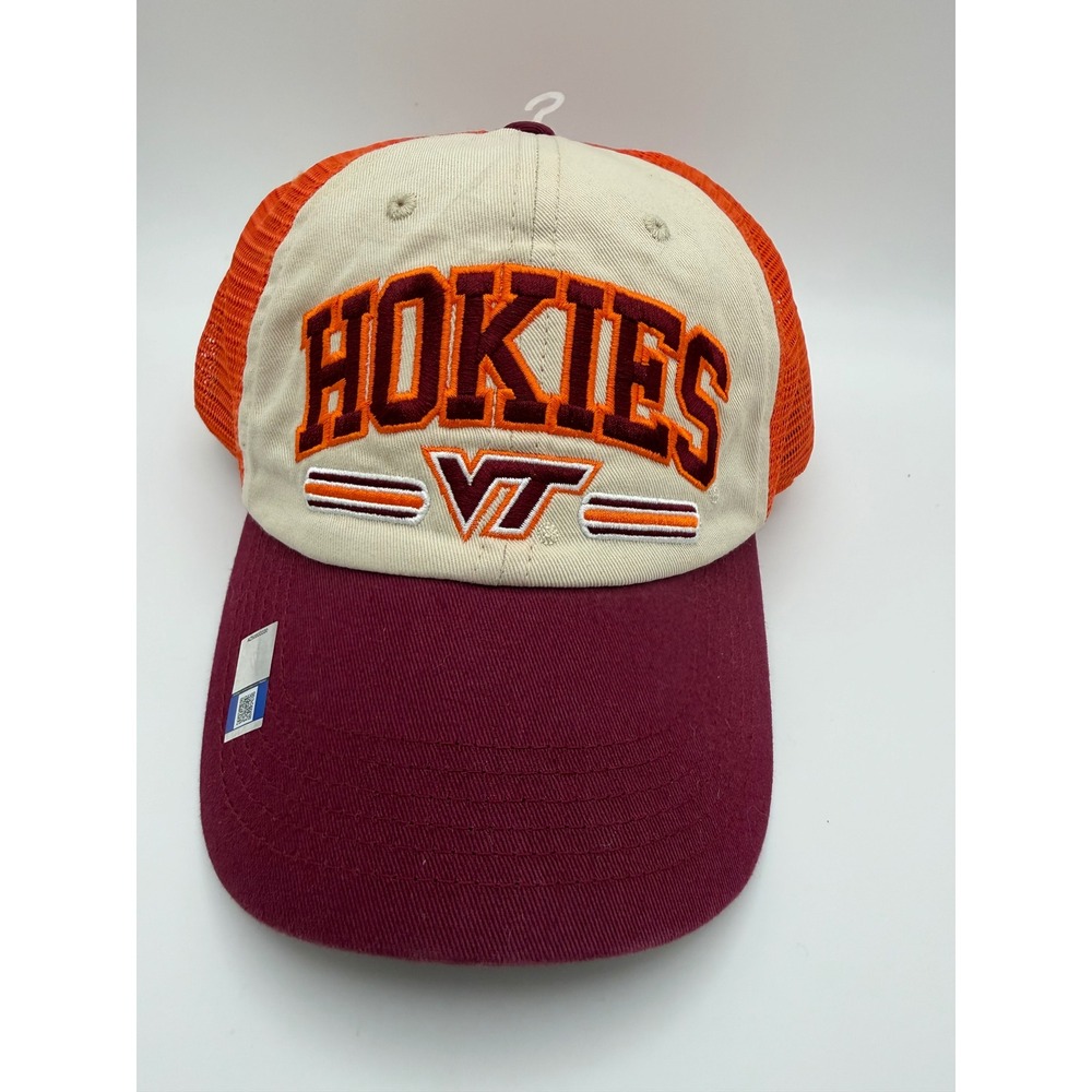 Virginia Tech Hokies Trucker Hat Maroon Orange‎ Snapback Cap NEW